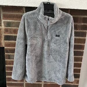 Simply Southern Women’s Classic Cozy Sherpa Quarter Zip Medium Gray
